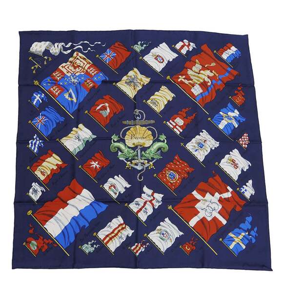 HERMES Authentic Blue Scarf - Picture 1 of 10